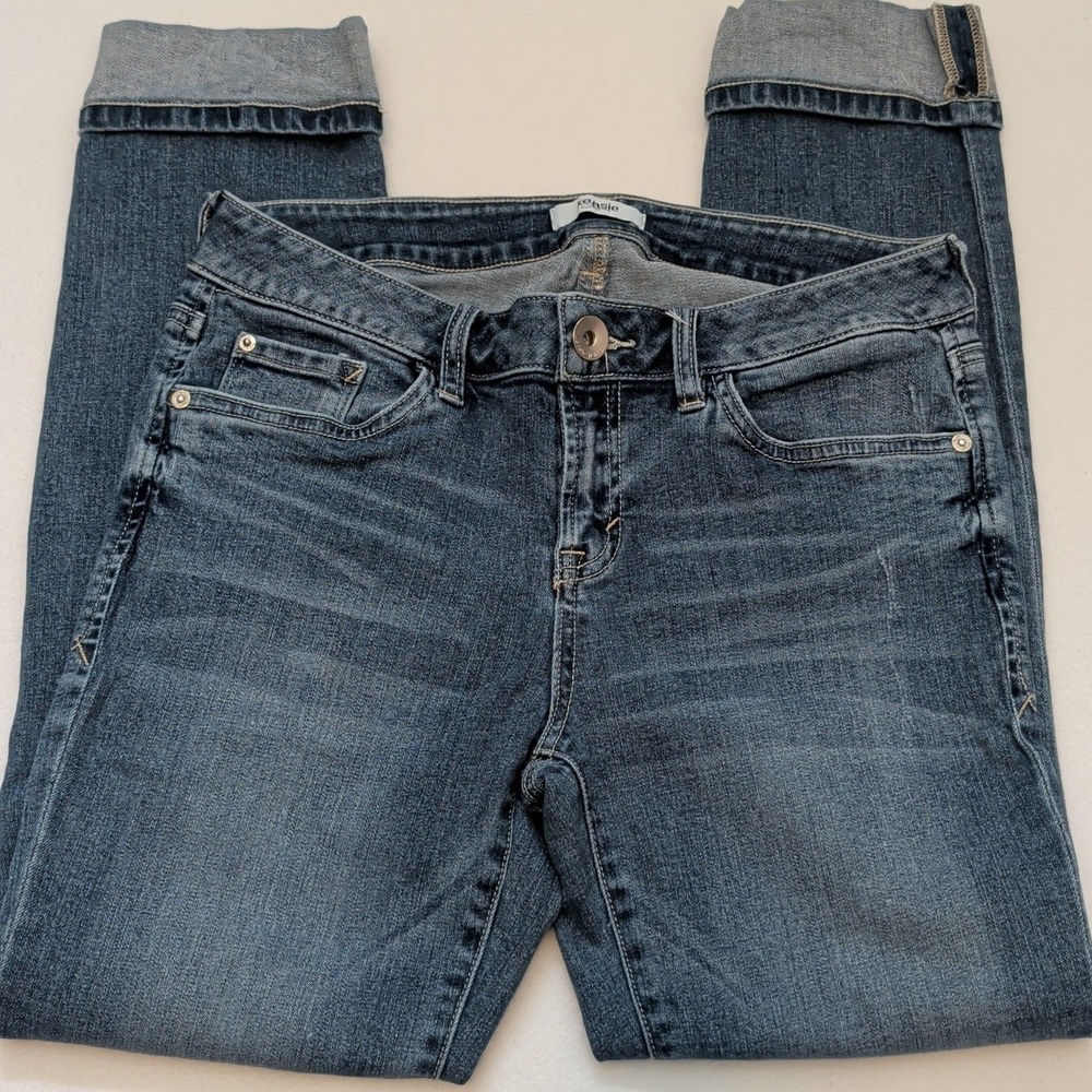 Kensie Slim Fit Ankle Cropped Jeans w/ Rolled Hem - Size 27 - Picture 4 of 6
